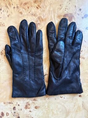 J. Crew Black Leather Women’s Gloves
